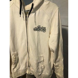 Vtg Antik Denim Gallery Cream Long Sleeved Hoodie 2XL Street Wear Hip Hop